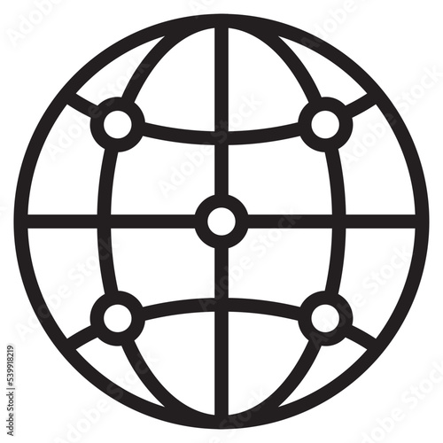 Global network outline style icon