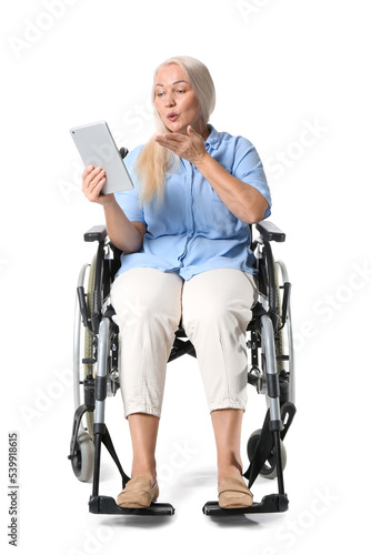Senior woman in wheelchair ...