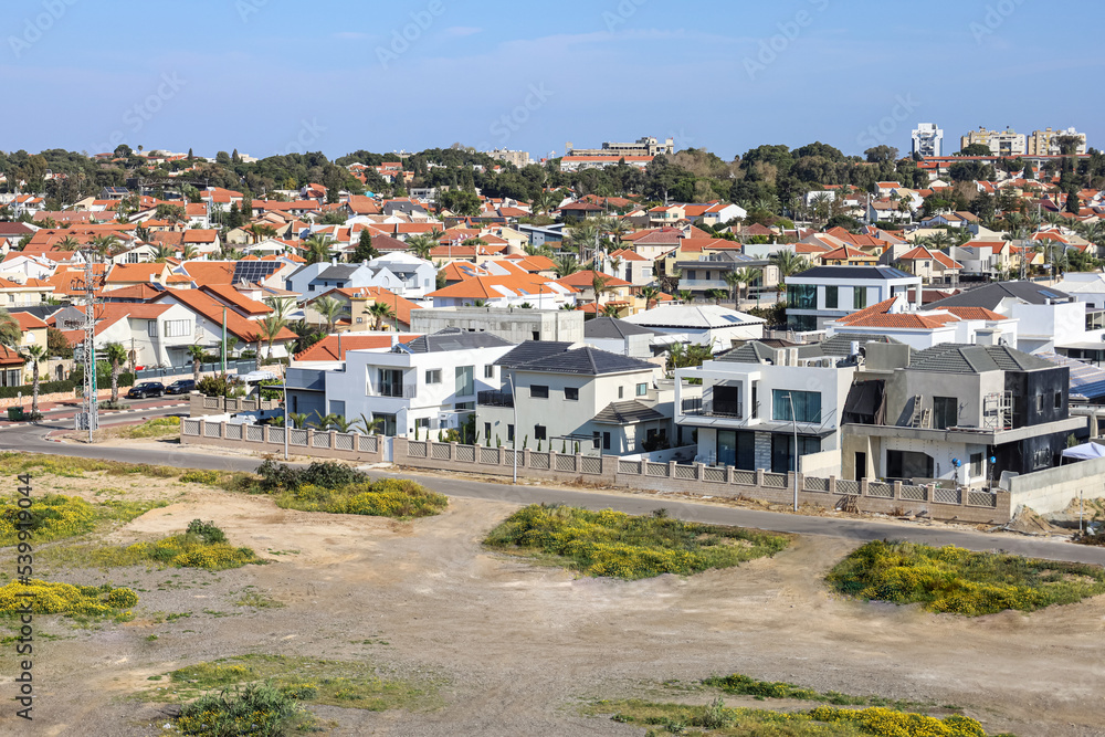Beautiful view of modern houses on sunny day Beautiful view of modern houses on sunny day