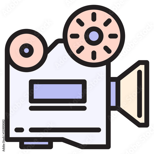 Movie Projector color line style icon