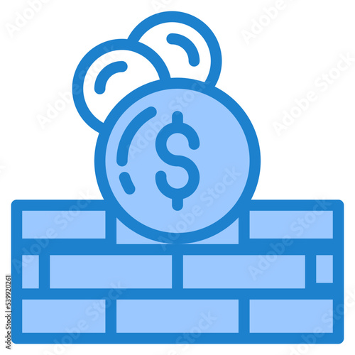 Pay wall blue style icon photo