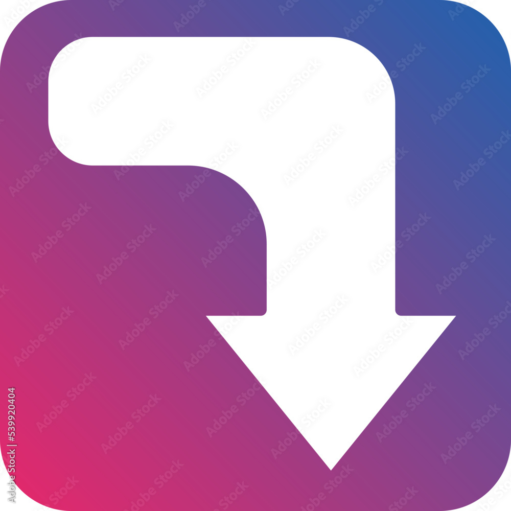 Turn Down Icon Style Turn Down Icon Style