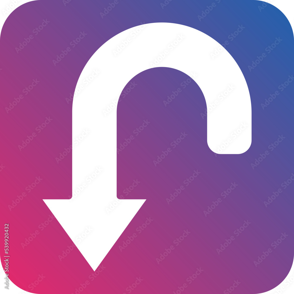 Curved Down Icon Style Curved Down Icon Style