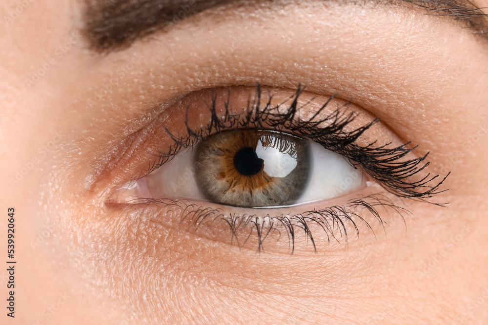 Young woman with beautiful hazel eyes, closeup Young woman with beautiful hazel eyes, closeup