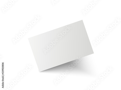 Blank business card. Falling voucher template. Empty gift cards. Vector realistic mockup