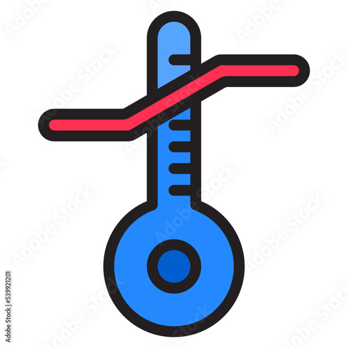 Tempurature sensitive color line style icon