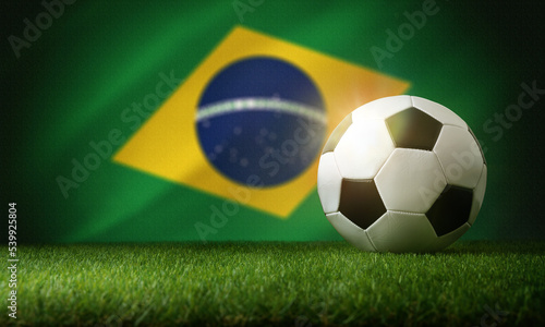 Brazil national team background with ball and flag