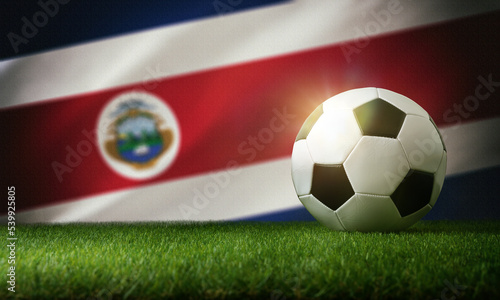 Costa Rica national team background with ball and flag