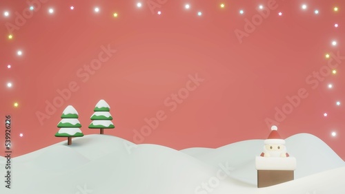 Wallpaper Mural サンタクロース　テンプレート　クリスマス　3D Torontodigital.ca