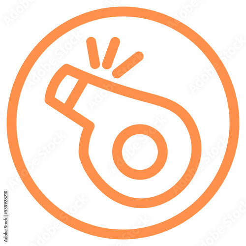 arbitrate football soccer whistle line icon