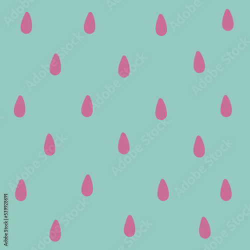 Pink raindrops on a green background, can use as a backdrop.