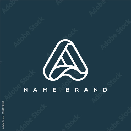 Internet and business soft graphic art icon logo in alphabet letter A