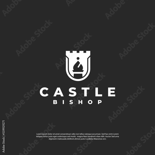 Fotobehang modern minimalist castle bishop emblem logo