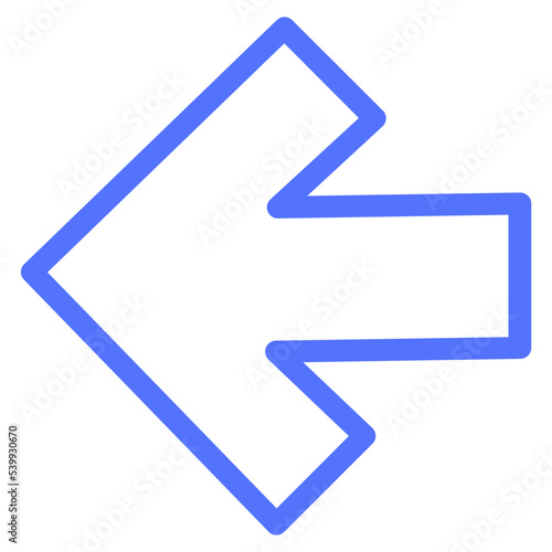 arrow navigation direction left back west line icon