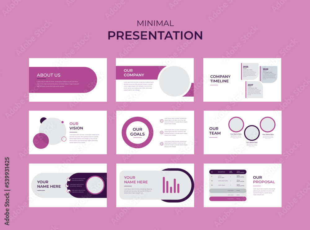 Business minimal slides presentation template, Vector infographics. Use in Presentation, flyer and leaflet, corporate report, marketing, advertising, annual report, banner.