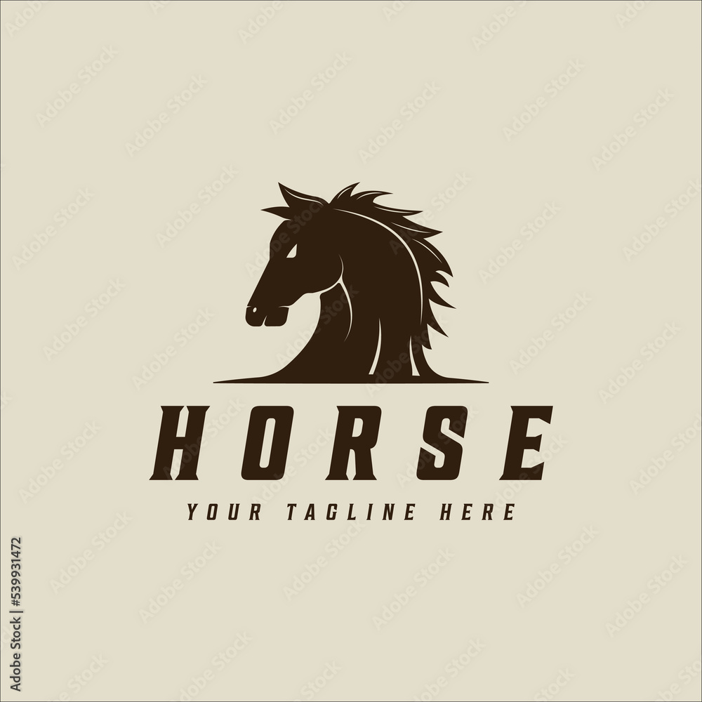 horse logo vector vintage illustration template icon graphic design ...