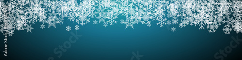 Vector Winter Background. A cold Christmas with snowfall and ice crystals banner
