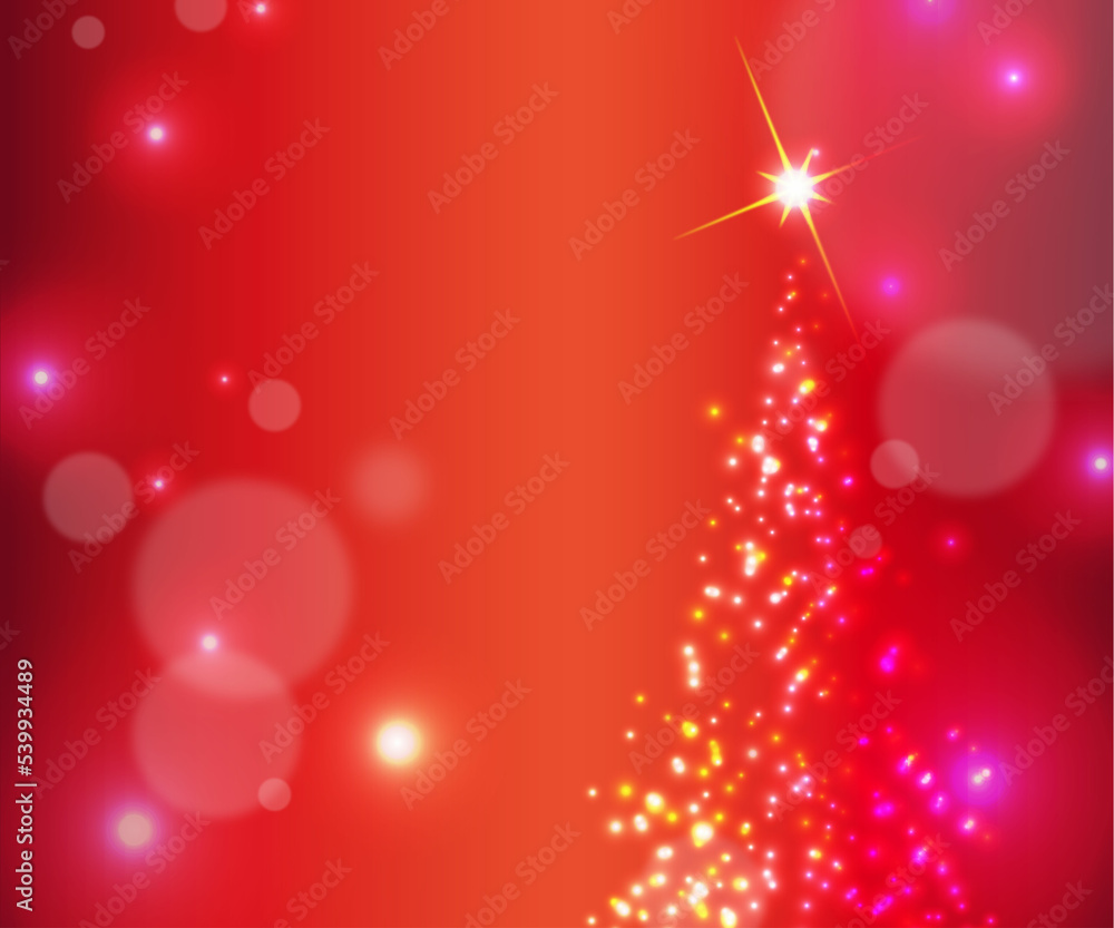 クリスマスツリー イルミネーションの背景イラスト素材 赤 クリスマスツリー イルミネーションの背景イラスト素材 赤