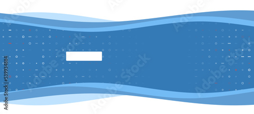 Blue wavy banner with a white minus symbol on the left. On the background there are small white shapes, some are highlighted in red. There is an empty space for text on the right side