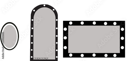 Glass frame with lights isolated. Vector illustration