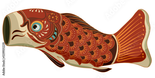 Obraz na płótnie illustration Japanese culture koi flags art. w salonie