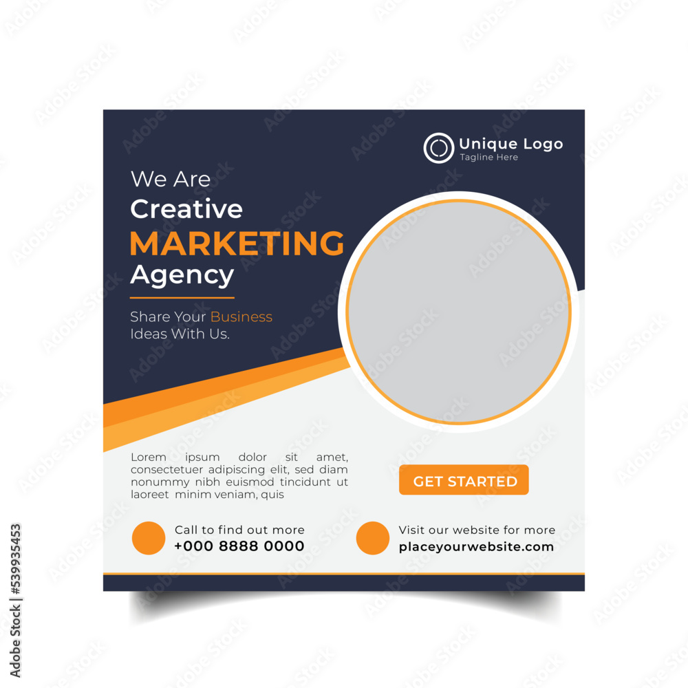 Creative Marketing agency social media post design template Creative Marketing agency social media post design template