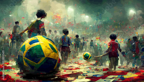 illustration of the soccer world cup, qatar 2022