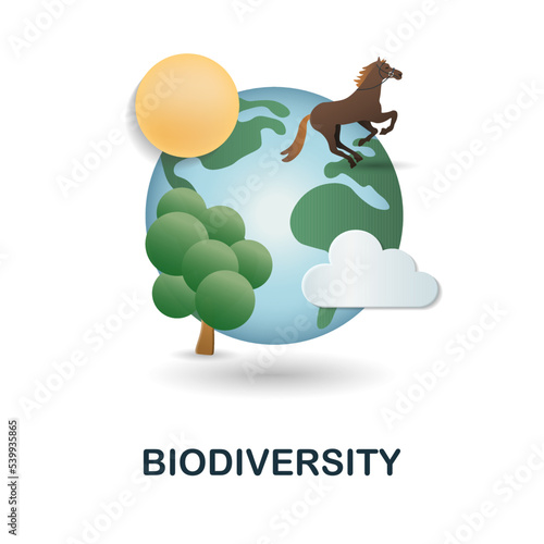 Biodiversity icon. 3d illustration from esg collection. Creative Biodiversity 3d icon for web design, templates, infographics and more
