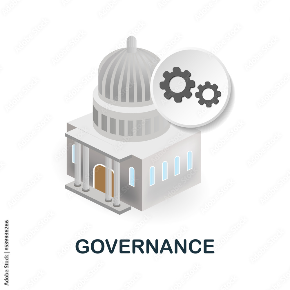 Governance icon. 3d illustration from esg collection. Creative Governance 3d icon for web design, templates, infographics and more