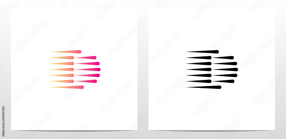 Horizontal Teardrop Shapes Letter Logo Design D Horizontal Teardrop Shapes Letter Logo Design D