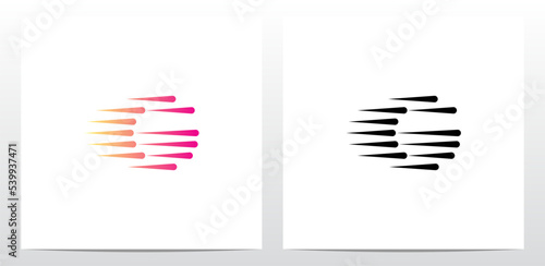 Horizontal Teardrop Shapes Letter Logo Design G
