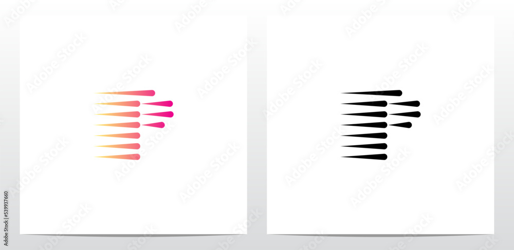 Horizontal Teardrop Shapes Letter Logo Design P Horizontal Teardrop Shapes Letter Logo Design P