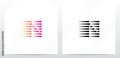 Horizontal Teardrop Shapes Letter Logo Design N