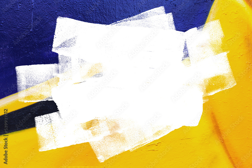 Closeup of colorful yellow and black urban wall texture with white ...