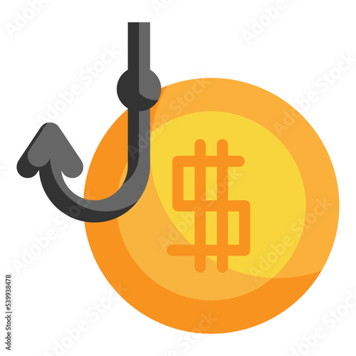 cash steal cyber security flat icon