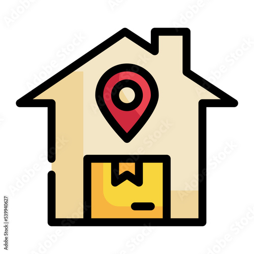 home delivery packaging box filled outline icon