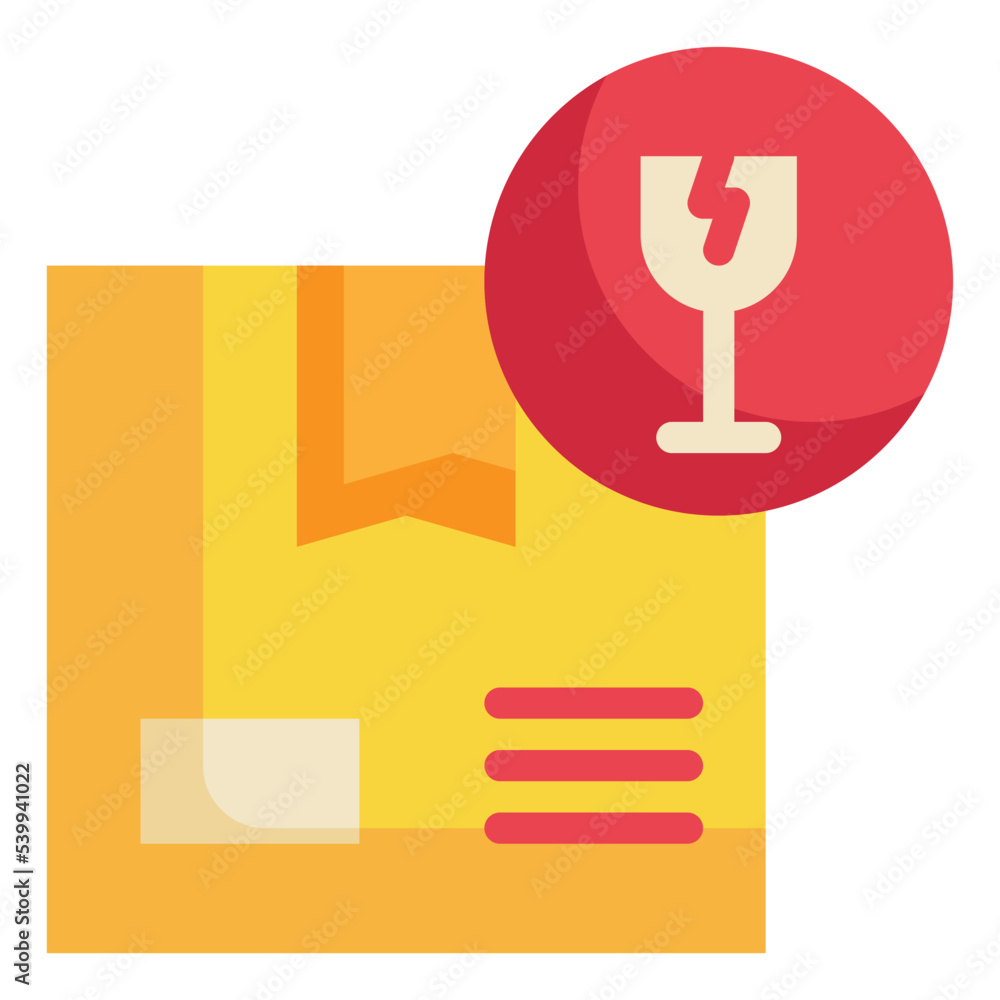 beware packaging box broken delivery flat icon beware packaging box broken delivery flat icon