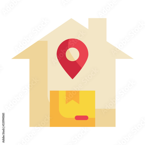 home delivery packaging box flat icon