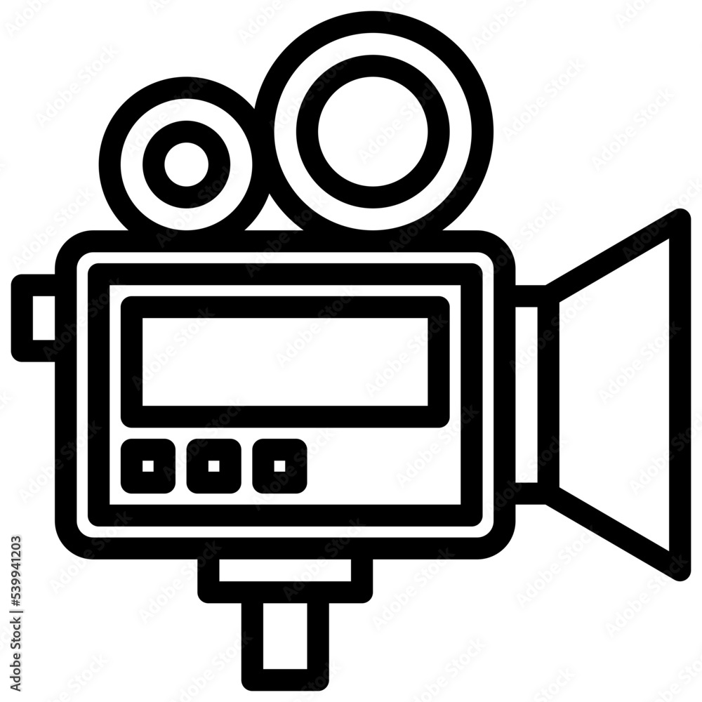 Fototapeta premium Video camera outline icon