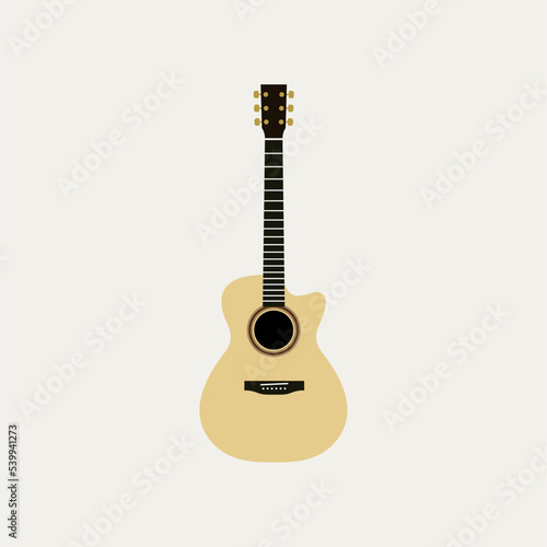 Acoustic guitar vector illustration art