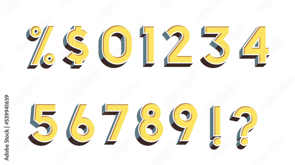Yellow Numerals Fonts Yellow Numerals Fonts