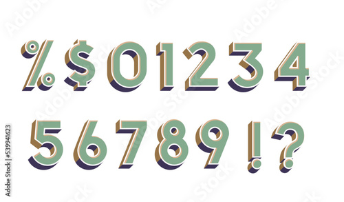 Green Numerals, Numbers Font