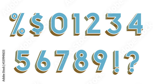 Blue Numerals, Numbers, font