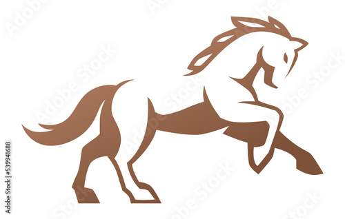 Elegance Mustang Logo Design Template. Horse Farm Icon Vector