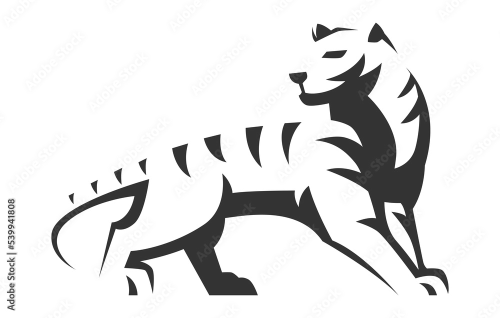 Obraz premium Tiger Wild Cat Cut Out Logo Design Template
