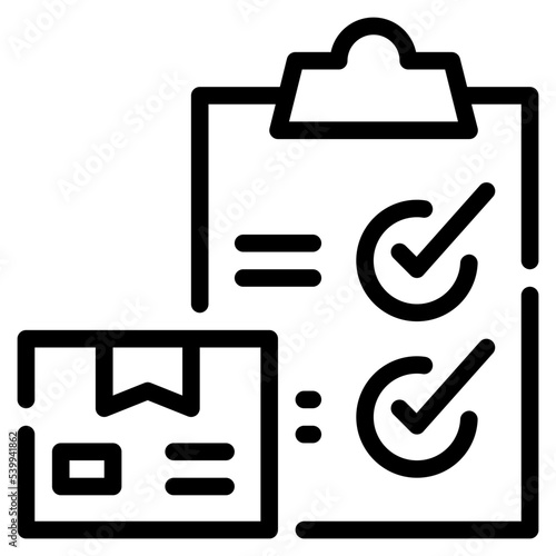 packaging goods box delivery check list simple icon