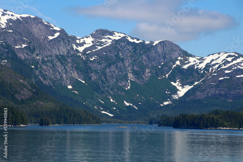 Mountainous coastal landscape in Prince William Sound, Alaska