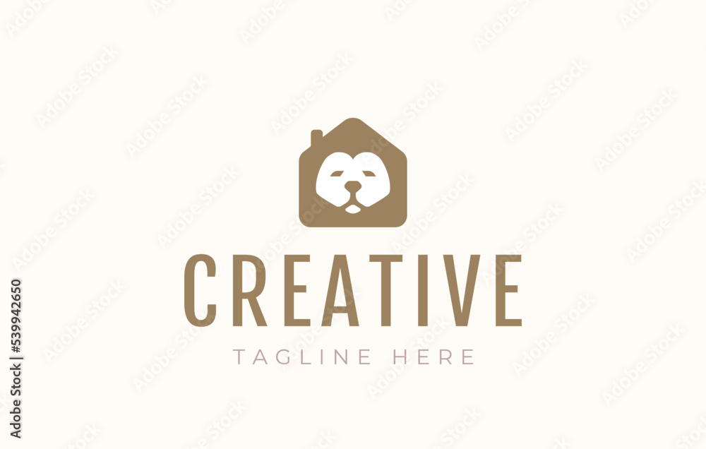 Bear Home Logo Design Template