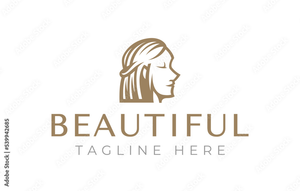 Beauty Spa Woman Head Side View Logo Design Template Beauty Spa Woman Head Side View Logo Design Template