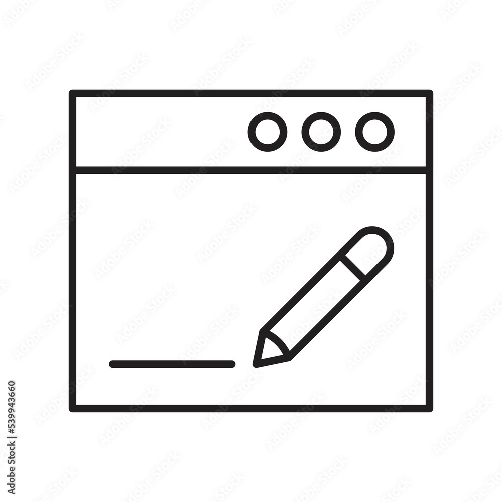 Edit webpage icon design. Website page and pen tool vector illustration Edit webpage icon design. Website page and pen tool vector illustration